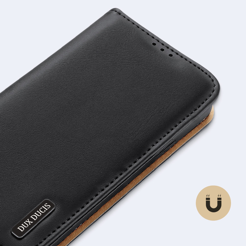 Fourre iPhone 15 - Dux Ducis Hivo RFID Flip Wallet - Noir