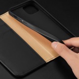 Fourre iPhone 15 - Dux Ducis Hivo RFID Flip Wallet - Noir