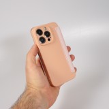 Fourre iPhone 15 Pro Max - Flip silicone souple avec surface lisse et mate - Beige