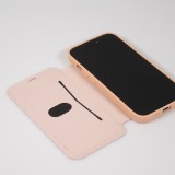 Fourre iPhone 15 Pro Max - Flip silicone souple avec surface lisse et mate - Beige