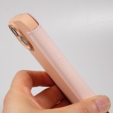 Fourre iPhone 15 Pro Max - Flip silicone souple avec surface lisse et mate - Beige