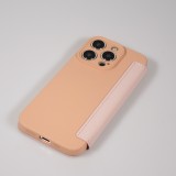 Fourre iPhone 15 Pro Max - Flip silicone souple avec surface lisse et mate - Beige