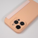 Fourre iPhone 15 Pro Max - Flip silicone souple avec surface lisse et mate - Beige