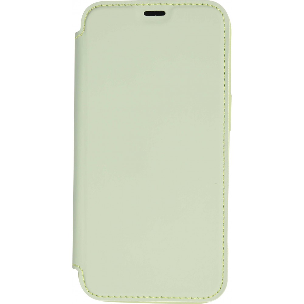 Fourre iPhone 15 Pro Max - Flip silicone souple avec surface lisse et mate - Vert