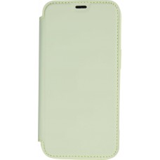 Fourre iPhone 15 Pro Max - Flip silicone souple avec surface lisse et mate - Vert