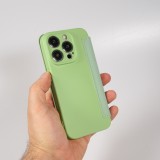 Fourre iPhone 15 Pro Max - Flip silicone souple avec surface lisse et mate - Vert