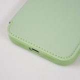 Fourre iPhone 15 Pro Max - Flip silicone souple avec surface lisse et mate - Vert