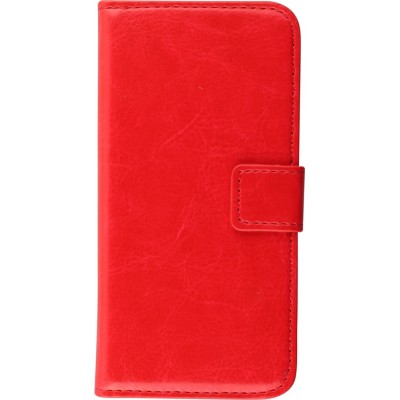 Fourre iPhone 5/5s / SE (2016) - Premium Flip cuir lisse porte-cartes - Rouge