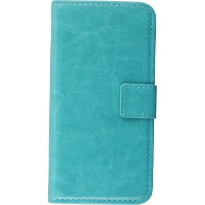 Fourre iPhone 5/5s / SE (2016) - Premium Flip cuir lisse porte-cartes - Turquoise
