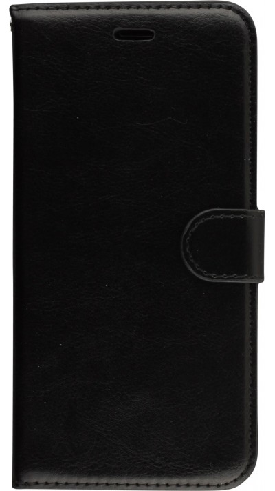 Fourre iPhone 6/6s - Premium Flip cuir lisse porte-cartes - Noir