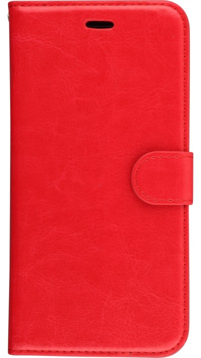 Fourre iPhone 6/6s - Premium Flip cuir lisse porte-cartes - Rouge