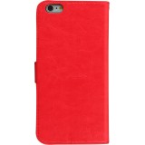 Fourre iPhone 6 Plus / 6s Plus - Premium Flip cuir lisse porte-cartes - Rouge