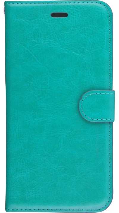 Fourre iPhone 6/6s - Premium Flip cuir lisse porte-cartes - Turquoise