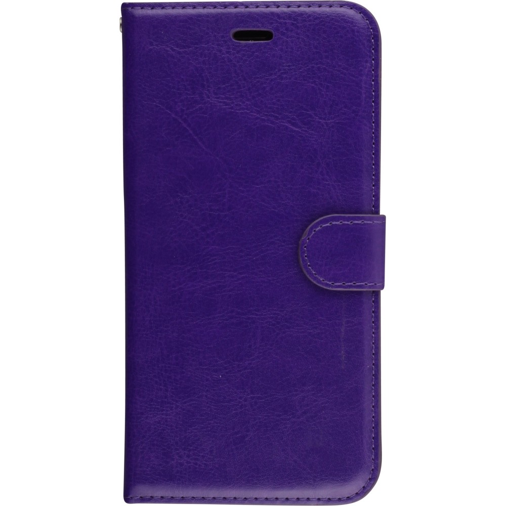 Fourre iPhone X / Xs - Premium Flip cuir lisse porte-cartes - Violet