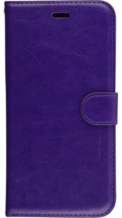 Fourre iPhone X / Xs - Premium Flip cuir lisse porte-cartes - Violet