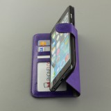 Fourre iPhone X / Xs - Premium Flip cuir lisse porte-cartes - Violet