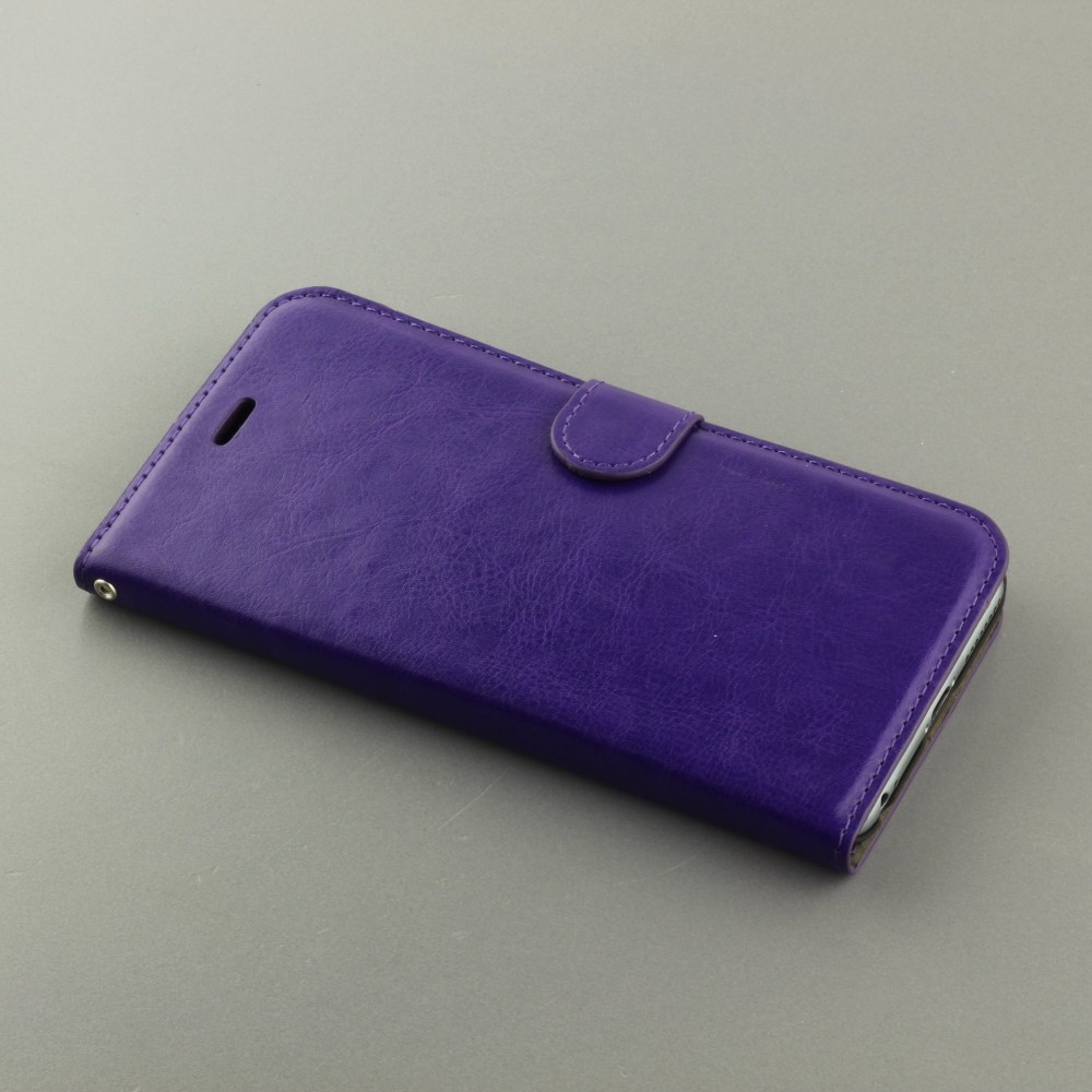 Fourre iPhone X / Xs - Premium Flip cuir lisse porte-cartes - Violet