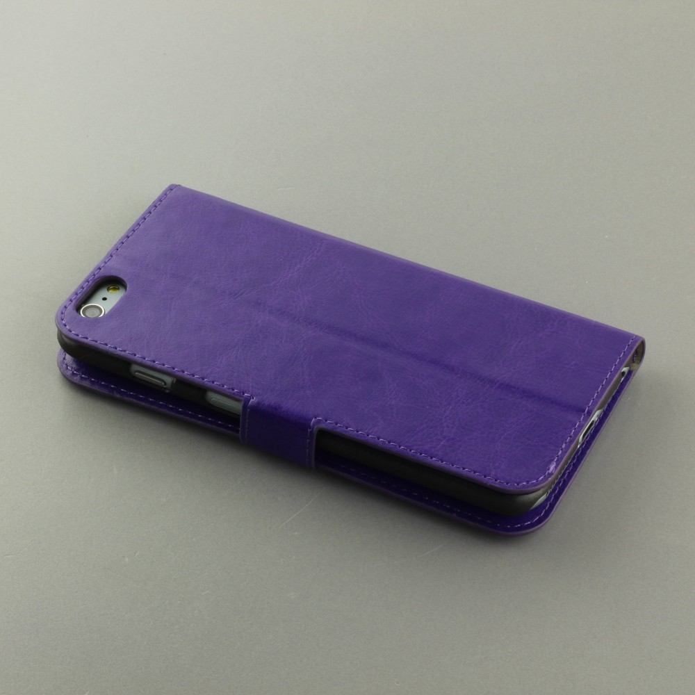 Fourre iPhone X / Xs - Premium Flip cuir lisse porte-cartes - Violet