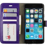 Fourre iPhone X / Xs - Premium Flip cuir lisse porte-cartes - Violet