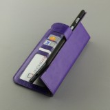 Fourre iPhone X / Xs - Premium Flip cuir lisse porte-cartes - Violet