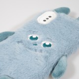 Fourre iPhone Xs Max - Fluffy Monstre en peluche douce - Bleu clair