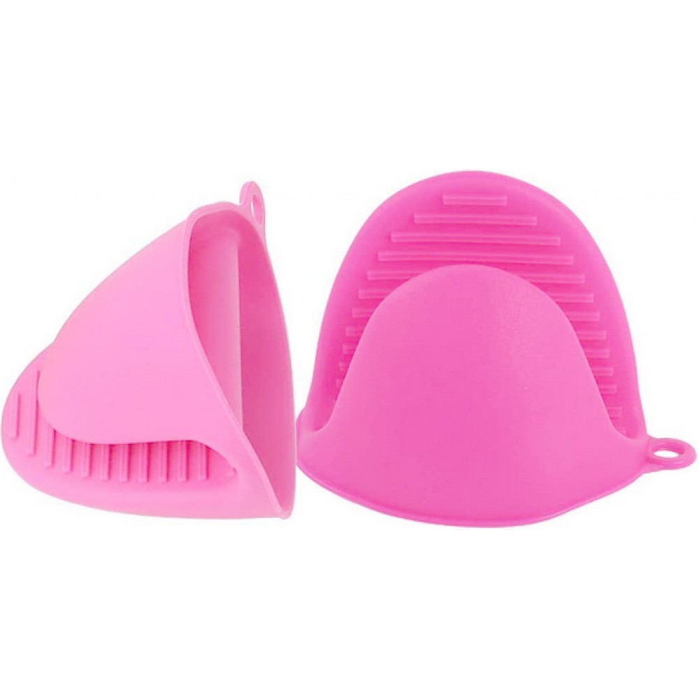 Gants de protection en silicone résistant à la chaleur de taille universelle pour le four - Rose