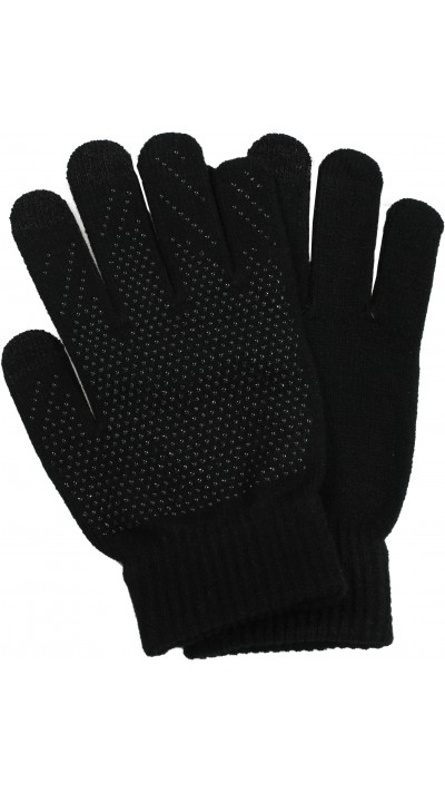 Gants tactiles universels avec grip en silicone pour l'hiver - Noir