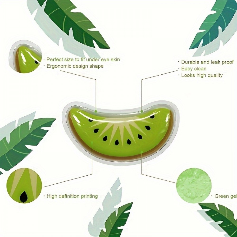 Wiederverwendbare Kiwi-Kühlgele für Augen und Gesicht - Kältebehandlung (4 Stück)