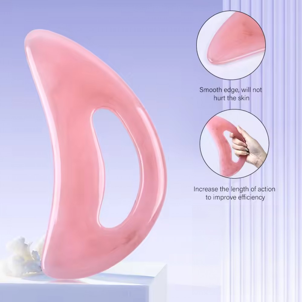 Gua Sha jambes et corps - Outil de massage pour relaxation et détoxification - Rose