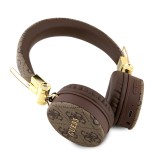 Guess casque audio premium sans fil On-Ear headphones Bluetooth 5.3 - Studio Quality Sound - Cuir monogramme - Brun