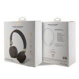 Guess casque audio premium sans fil On-Ear headphones Bluetooth 5.3 - Studio Quality Sound - Cuir monogramme - Brun
