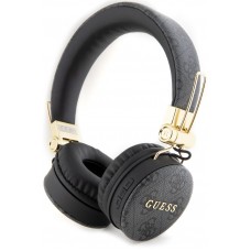 Guess casque audio premium sans fil On-Ear headphones Bluetooth 5.3 - Studio Quality Sound - Cuir monogramme - Noir