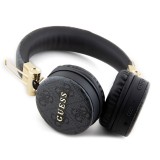 Guess casque audio premium sans fil On-Ear headphones Bluetooth 5.3 - Studio Quality Sound - Cuir monogramme - Noir