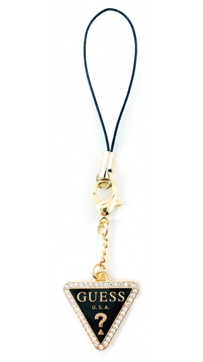 Guess pendentif bijoux de téléphone décoratif avec strass - Noir / or