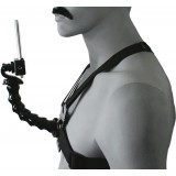 Harnais de poitrine universel avec support pour smartphone & GoPro FPV, bras de fixation inclus - Noir