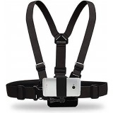 Harnais de poitrine universel avec support pour smartphone & GoPro FPV, bras de fixation inclus - Noir