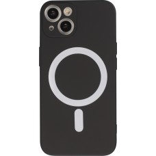 Housse iPhone 13 - Coque en silicone souple avec MagSafe et protection pour caméra - Noir