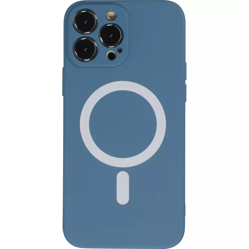 iPhone 13 Pro Max Case Hülle - Soft-Shell silikon cover mit MagSafe und Kameraschutz - Blau