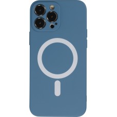 Housse iPhone 13 Pro Max - Coque en silicone souple avec MagSafe et protection pour caméra - Bleu