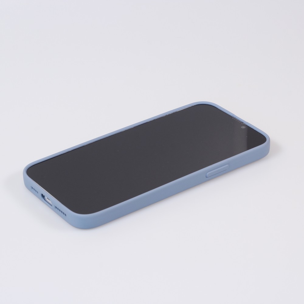 Housse iPhone 13 Pro Max - Coque en silicone souple avec MagSafe et protection pour caméra - Bleu gris