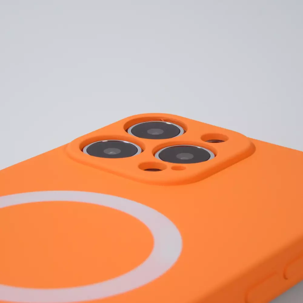 iPhone 13 Pro Max Case Hülle - Soft-Shell silikon cover mit MagSafe und Kameraschutz - Orange