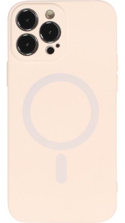 Housse iPhone 13 Pro - Coque en silicone souple avec MagSafe et protection pour caméra - Vanille