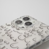 Housse iPhone 13 Pro Max - Cover silicone flexible funny cartoon seins tattoo - Transparent