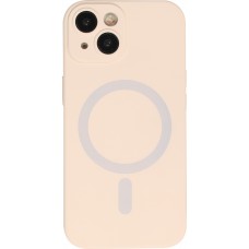 Housse iPhone 15 - Coque en silicone souple avec MagSafe et protection pour caméra - Vanille