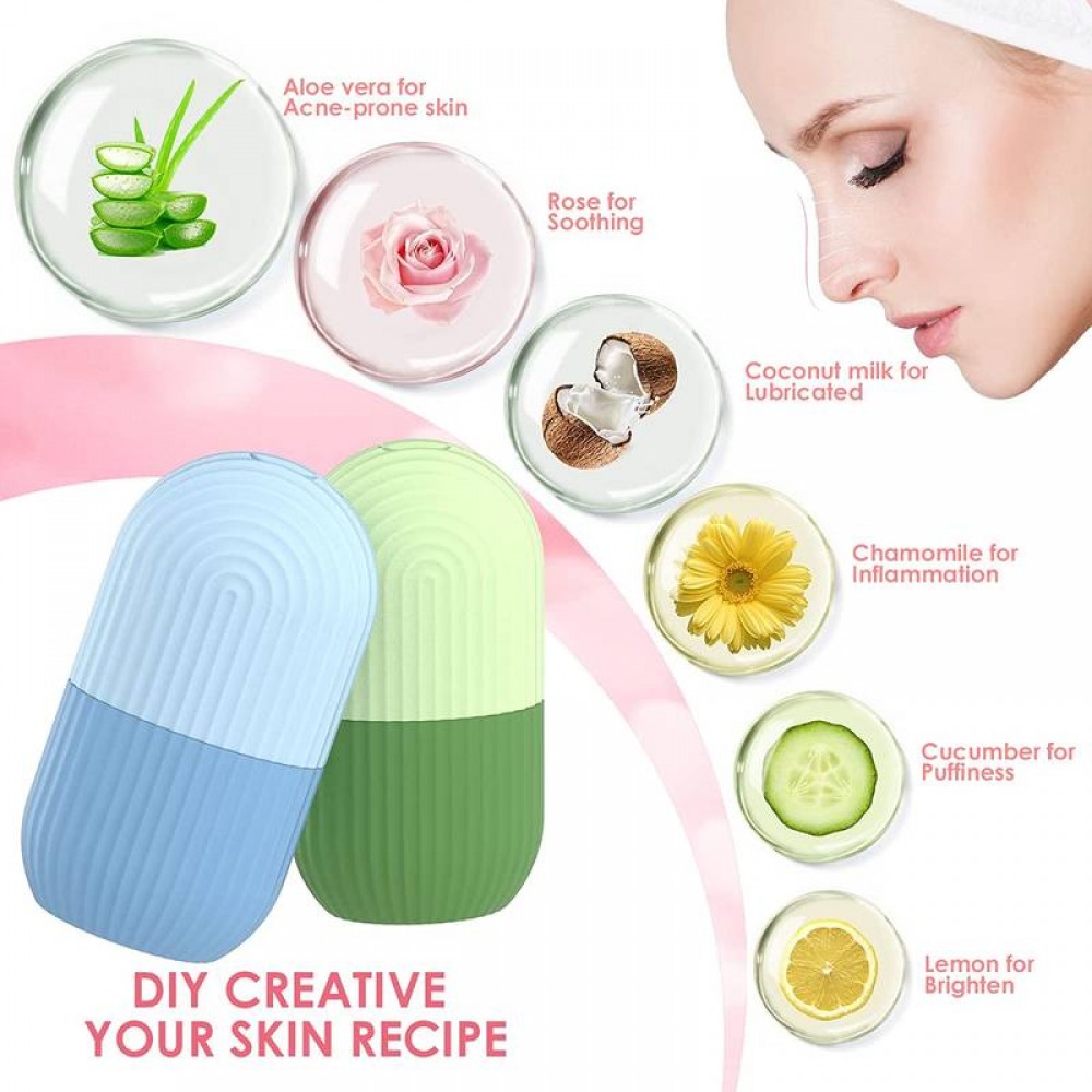 Ice face rouleau de massage facial cryothérapie en silicone outil de soin et massage de la peau - Rouge