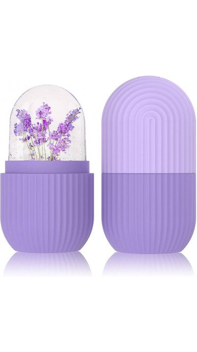 Ice face rouleau de massage facial cryothérapie en silicone outil de soin et massage de la peau - Violet