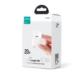 JOYROOM Mini chargeur USB-C 20W PowerDelivery fast charger + câble de charge USB-C vers Lightning - Blanc