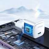 JOYROOM Mini chargeur USB-C 20W PowerDelivery fast charger + câble de charge USB-C vers Lightning - Blanc