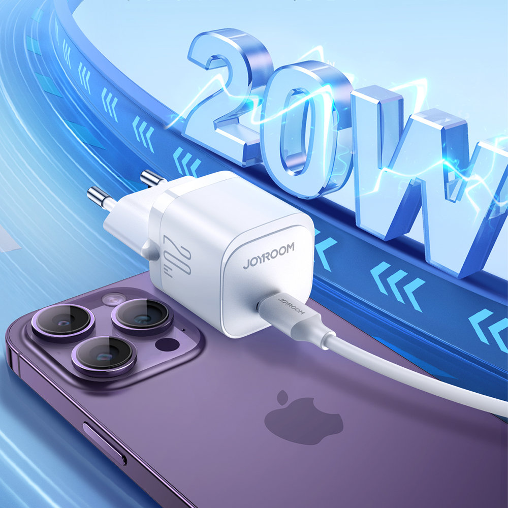 JOYROOM Mini chargeur USB-C 20W PowerDelivery fast charger + câble de charge USB-C vers Lightning - Noir