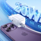 JOYROOM Mini chargeur USB-C 20W PowerDelivery fast charger + câble de charge USB-C vers Lightning - Noir